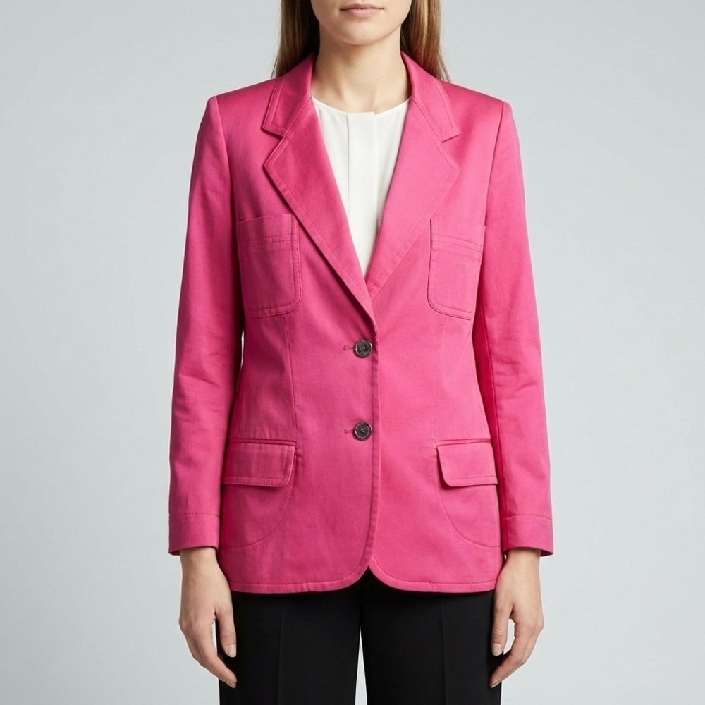 Vintage ESCADA Blazer Jacket Size 40 = US 8 Medium Hot Pink 80s 90s